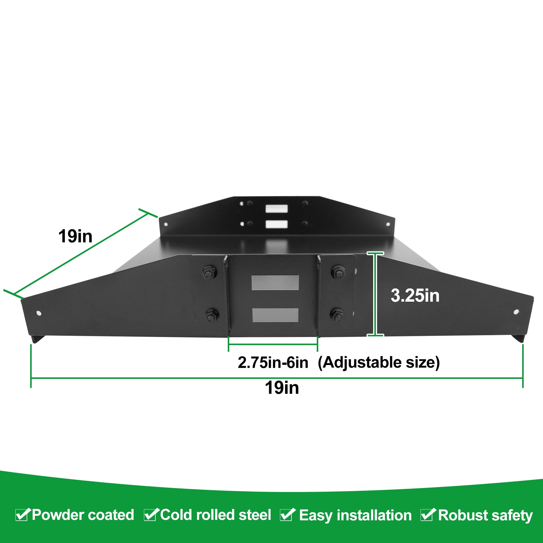 2 Pack 2U 19" Rack Mounted Center Mount Cantilever/tray