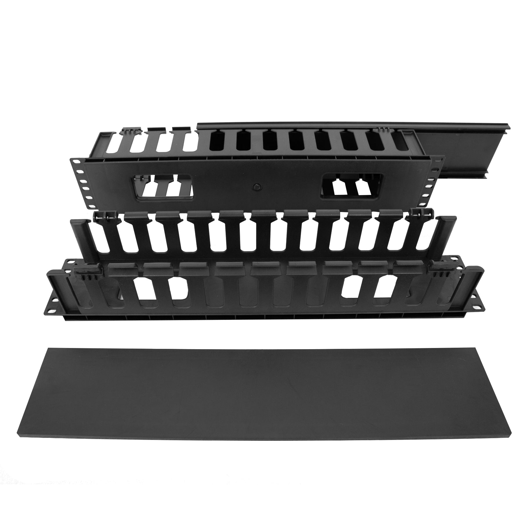 2U 12-Slot Horizontal Rack-Mount Cable Management