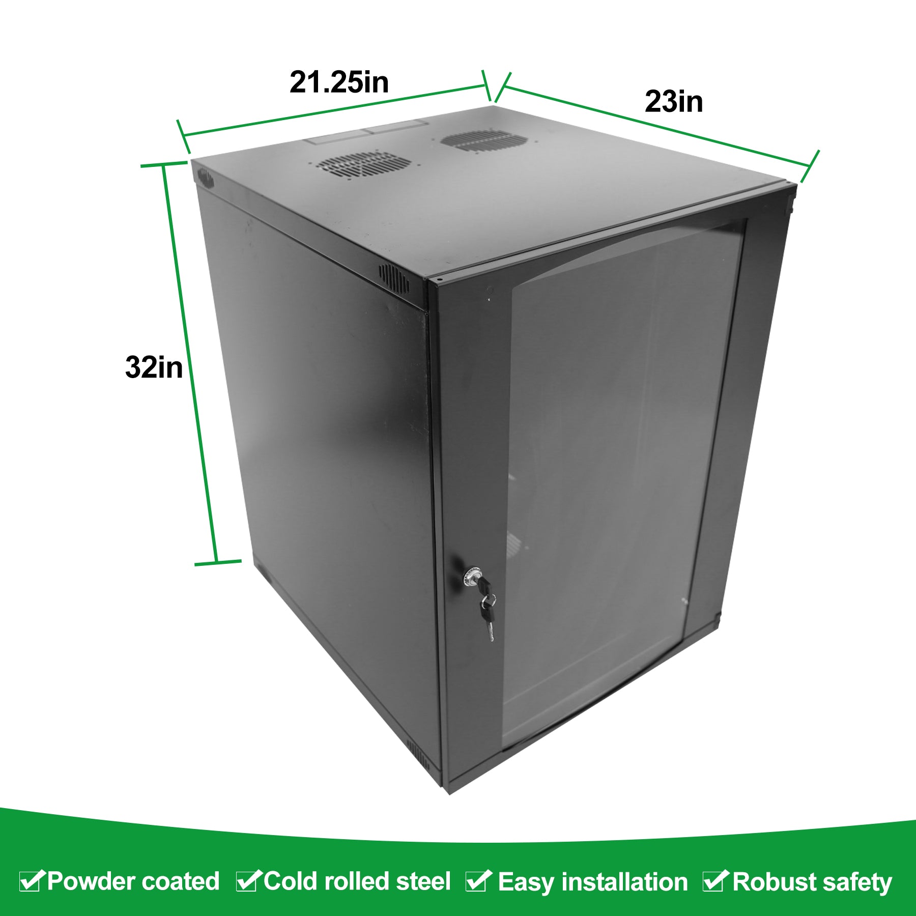 15U Server Cabinet Wall Mount