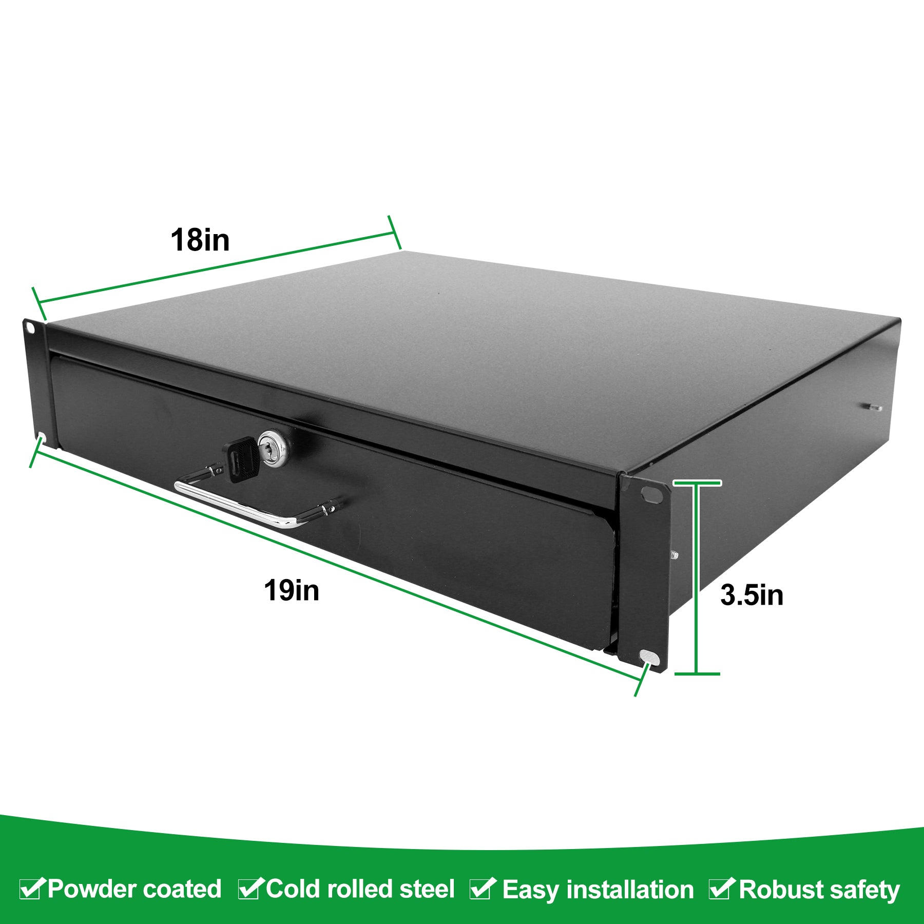 2U 18in depth Server Cabinet Drawer Rack Drawer