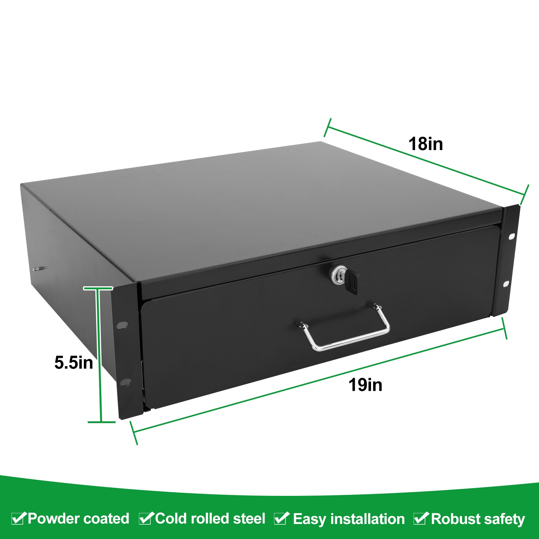3U 18in depth Server Cabinet Drawer Rack Drawer