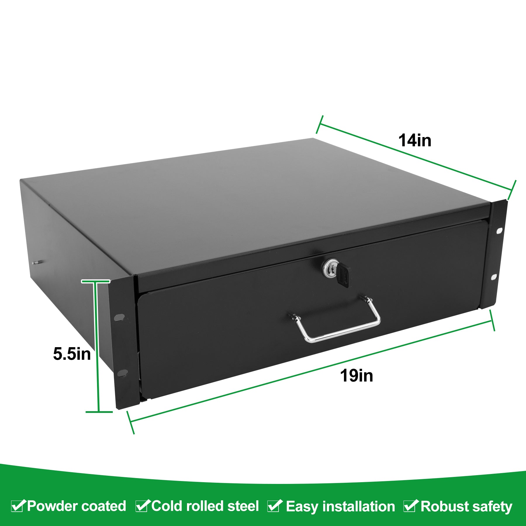3U 14in depth Server Cabinet Drawer Rack Drawer