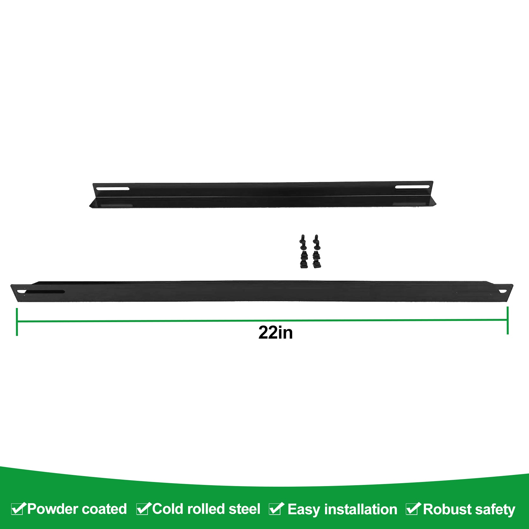 Server Rack Mount Supporting Rails L-Shape 2 Pair Deep 22Inch