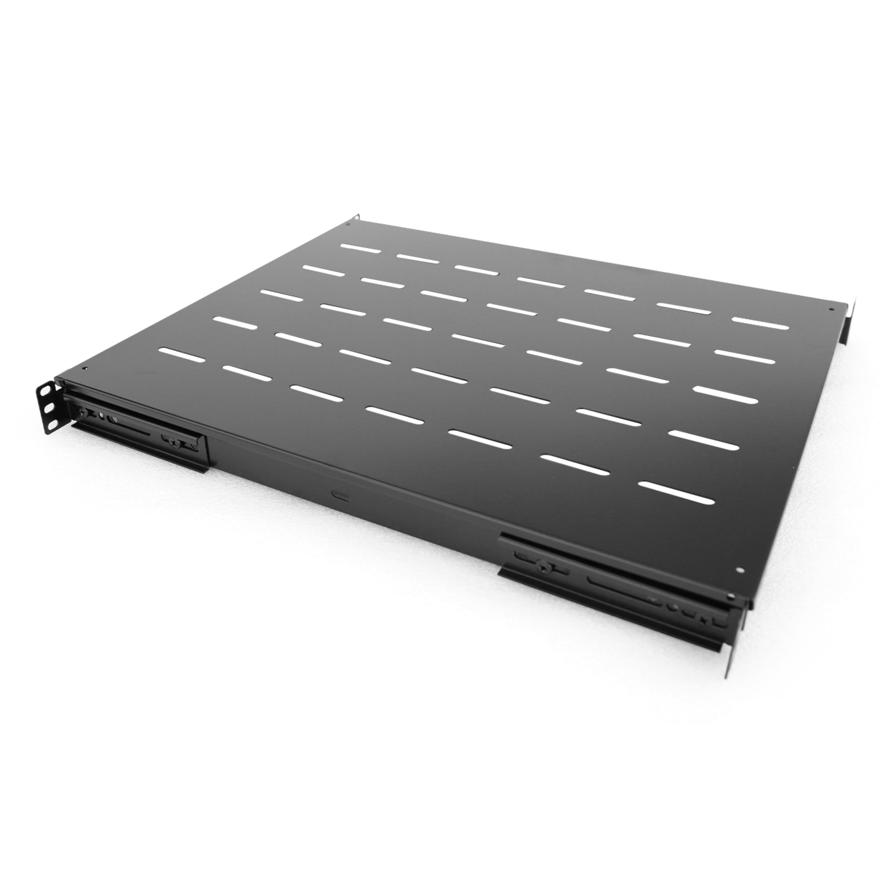 1U 4 Post Adjustable Vented Server Rack Mount Shelf 21.75 to 28inch