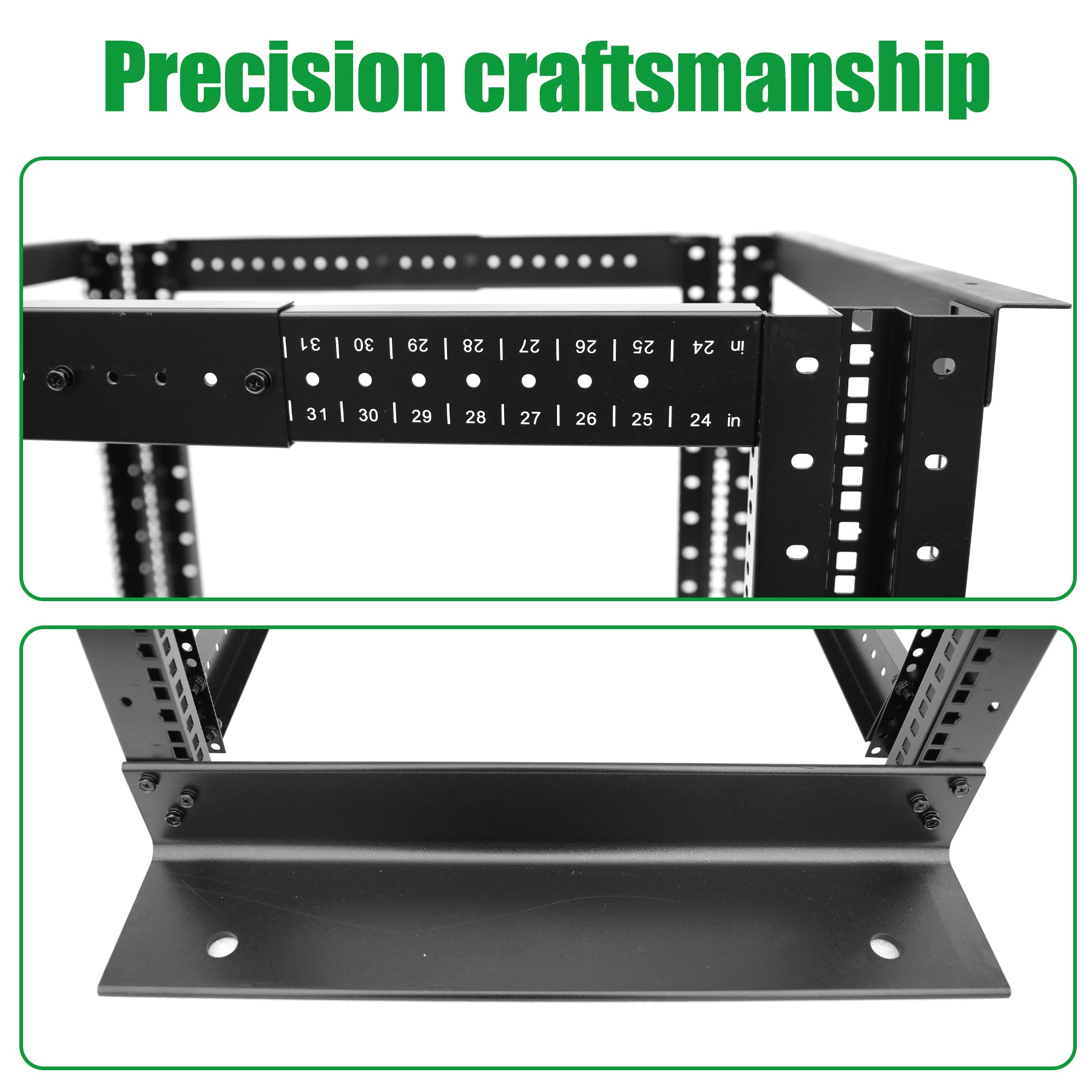15U 4 Post Open Frame Server Rack